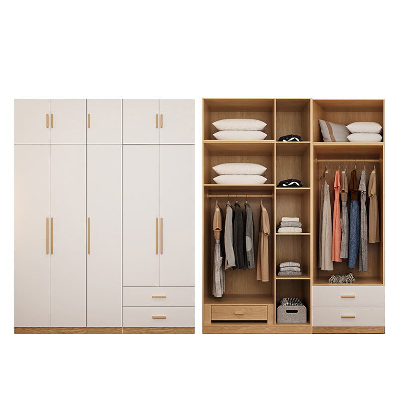Contemporary Style Wardrobe Wooden Bedroom Closet with Hinged Door