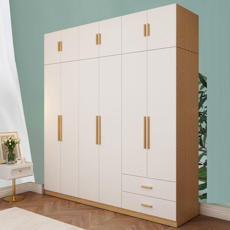 Contemporary Style Wardrobe Wooden Bedroom Closet with Hinged Door