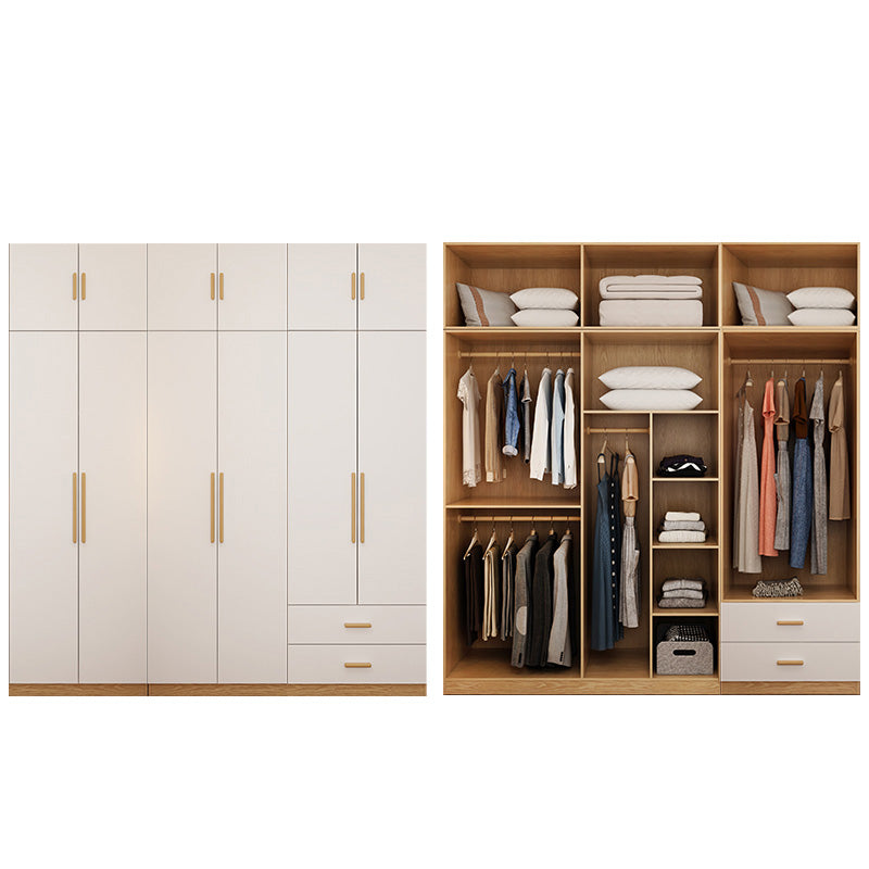 Contemporary Style Wardrobe Wooden Bedroom Closet with Hinged Door
