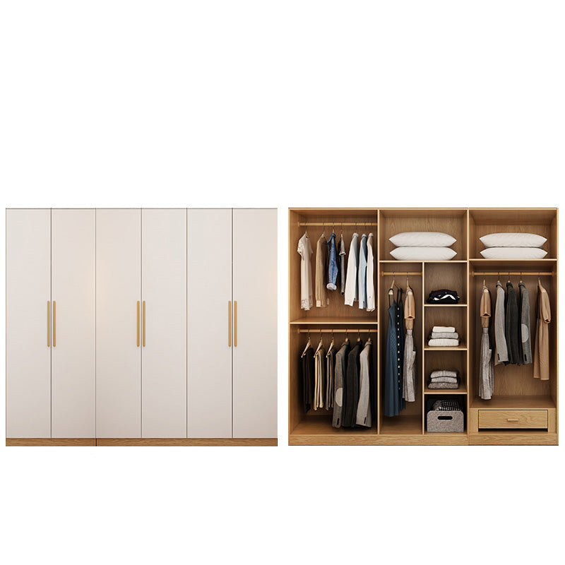 Contemporary Style Wardrobe Wooden Bedroom Closet with Hinged Door