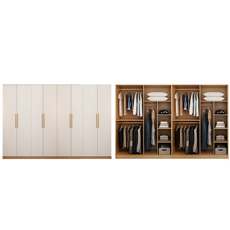 Contemporary Style Wardrobe Wooden Bedroom Closet with Hinged Door