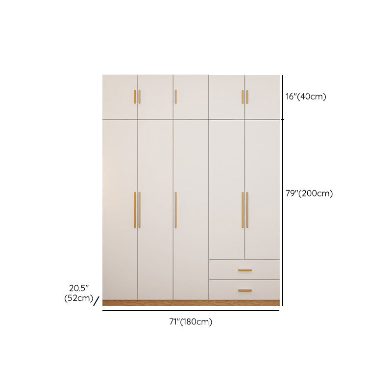 Contemporary Style Wardrobe Wooden Bedroom Closet with Hinged Door