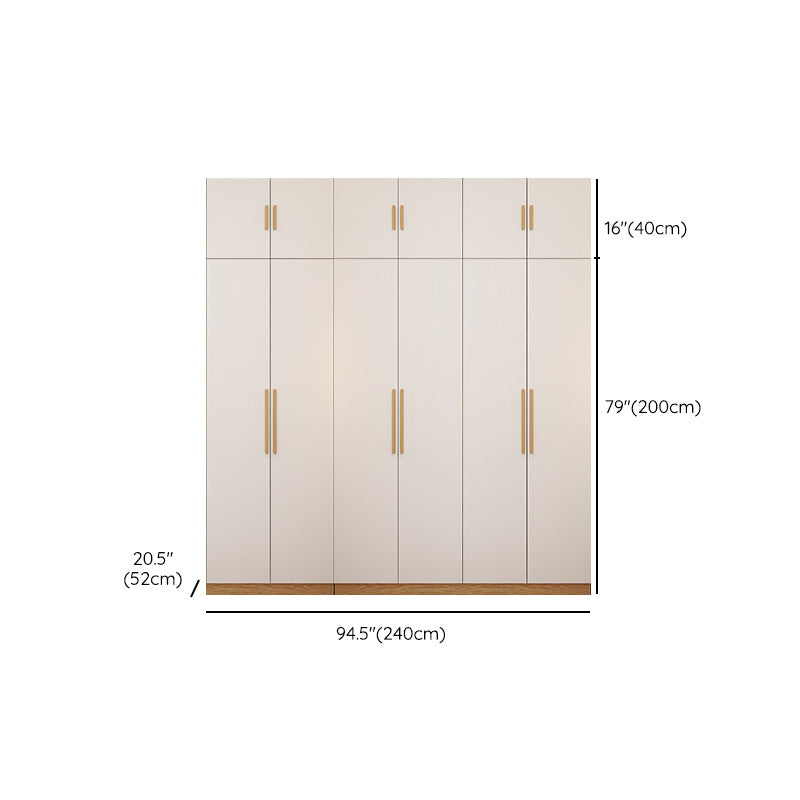 Contemporary Style Wardrobe Wooden Bedroom Closet with Hinged Door