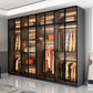Modern Glass Wardrobe Cloth Rod Included Wardrobe Closet without Light Clearhalo 'Armoires & Wardrobes' 'armoires_wardrobes' 'Bedroom Furniture' 'furn' 'furn_armoires_wardrobes' 'Furniture' 6565398