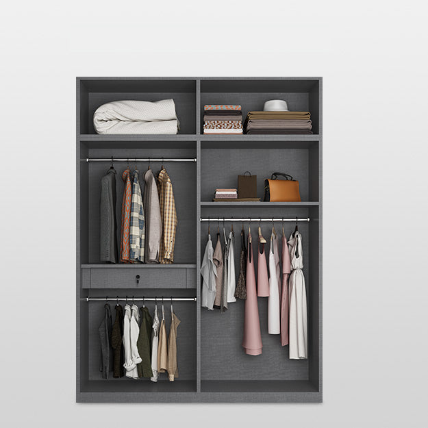 Modern Glass Wardrobe Cloth Rod Included Wardrobe Closet without Light Clearhalo 'Armoires & Wardrobes' 'armoires_wardrobes' 'Bedroom Furniture' 'furn' 'furn_armoires_wardrobes' 'Furniture' 6565408