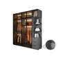Modern Glass Wardrobe Cloth Rod Included Wardrobe Closet without Light Armoires& Sideboard& Top Cabinet Clearhalo 'Armoires & Wardrobes' 'armoires_wardrobes' 'Bedroom Furniture' 'furn' 'furn_armoires_wardrobes' 'Furniture' 6565414