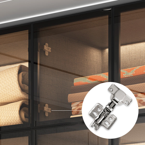 Modern Glass Wardrobe Cloth Rod Included Wardrobe Closet without Light Clearhalo 'Armoires & Wardrobes' 'armoires_wardrobes' 'Bedroom Furniture' 'furn' 'furn_armoires_wardrobes' 'Furniture' 6565419