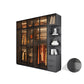 Modern Glass Wardrobe Cloth Rod Included Wardrobe Closet without Light 79"L x 22"W x 77"H Armoires& Sideboard& Top Cabinet Clearhalo 'Armoires & Wardrobes' 'armoires_wardrobes' 'Bedroom Furniture' 'furn' 'furn_armoires_wardrobes' 'Furniture' 6565421