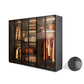 Modern Glass Wardrobe Cloth Rod Included Wardrobe Closet without Light Armoires & Wardrobes Clearhalo 'Armoires & Wardrobes' 'armoires_wardrobes' 'Bedroom Furniture' 'furn' 'furn_armoires_wardrobes' 'Furniture' 6565423