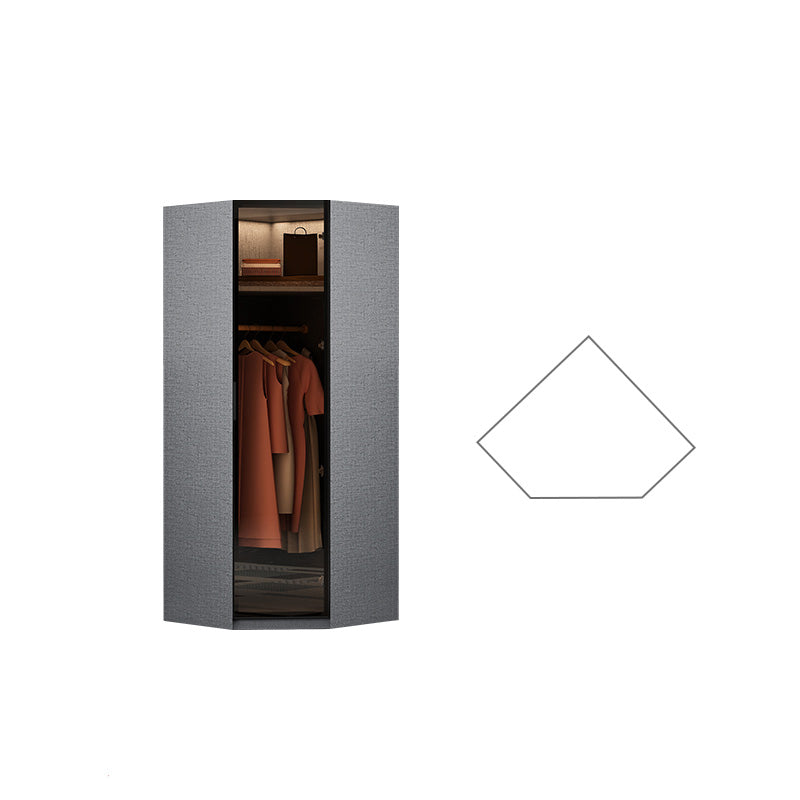 Modern Glass Wardrobe Cloth Rod Included Wardrobe Closet without Light 33"L x 33"W x 77"H Armoires & Wardrobes Clearhalo 'Armoires & Wardrobes' 'armoires_wardrobes' 'Bedroom Furniture' 'furn' 'furn_armoires_wardrobes' 'Furniture' 6565428