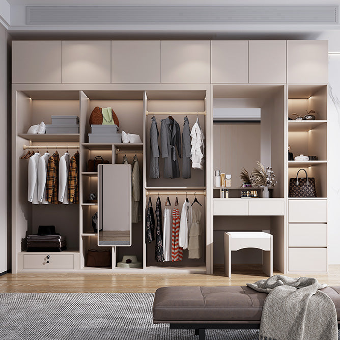 Contemporary Style Wardrobe Wooden Bedroom Wardrobe Closet with Shelves