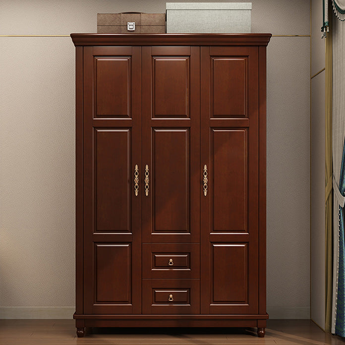 Rubberwood Cabinet with Drawers French Country Wardrobe for Home Clearhalo 'Armoires & Wardrobes' 'armoires_wardrobes' 'Bedroom Furniture' 'furn' 'furn_armoires_wardrobes' 'Furniture' 6565504