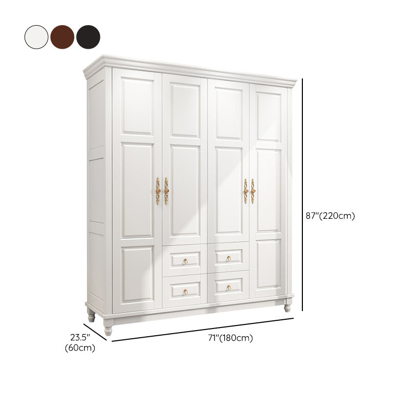 Rubberwood Cabinet with Drawers French Country Wardrobe for Home Clearhalo 'Armoires & Wardrobes' 'armoires_wardrobes' 'Bedroom Furniture' 'furn' 'furn_armoires_wardrobes' 'Furniture' 6565513