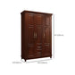 Rubberwood Cabinet with Drawers French Country Wardrobe for Home Clearhalo 'Armoires & Wardrobes' 'armoires_wardrobes' 'Bedroom Furniture' 'furn' 'furn_armoires_wardrobes' 'Furniture' 6565515
