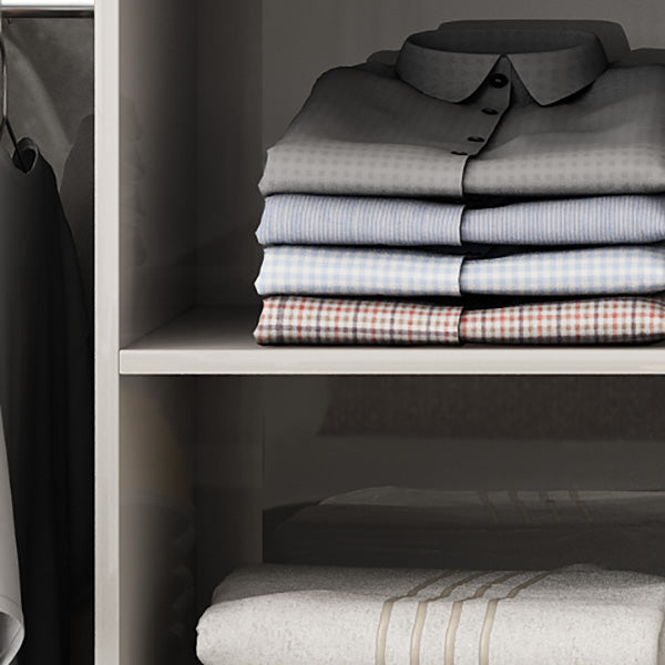 Asta di guardaroba in vetro bianco incluso armadio del guardaroba senza luce