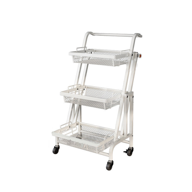 17.5"L x 12"W x 37"H Modern Metal Prep Table Open Storage Rolling Prep Table with Basket