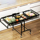 17.5"L x 12"W x 37"H Modern Metal Prep Table Open Storage Rolling Prep Table with Basket