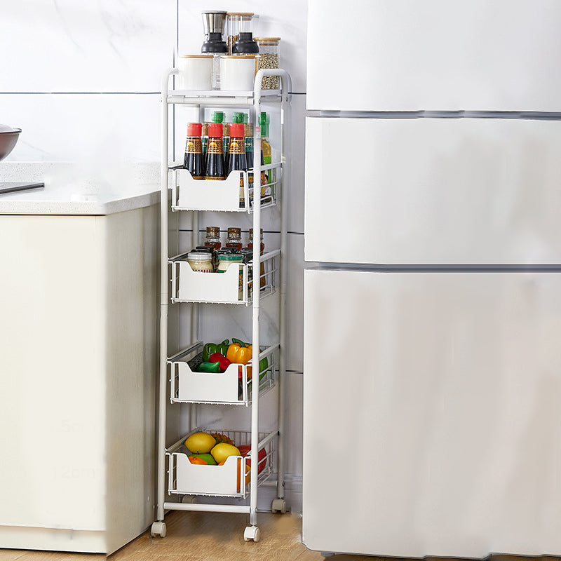 9.5"L x 14"W x 33.5"H Home Dining Metal Prep Table with Basket Open Storage Prep Table