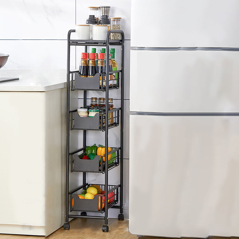 9.5"L x 14"W x 33.5"H Home Dining Metal Prep Table with Basket Open Storage Prep Table