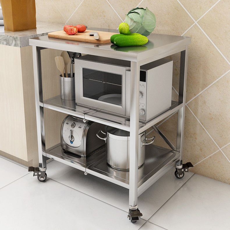 Tavolo da preparazione in metallo moderno tavolo da cucina per la casa con ripiani