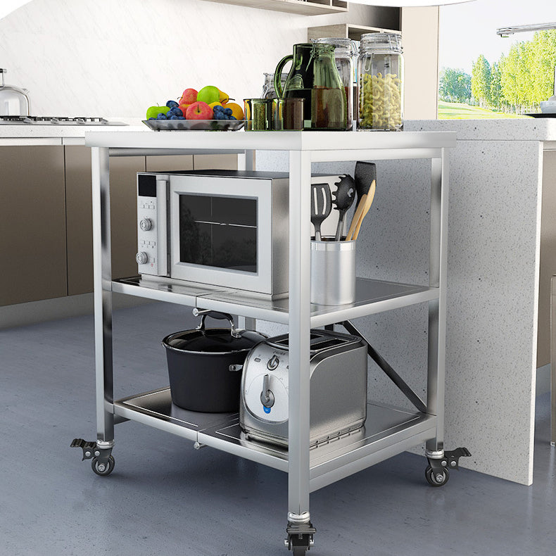 Tavolo da preparazione in metallo moderno tavolo da cucina per la casa con ripiani