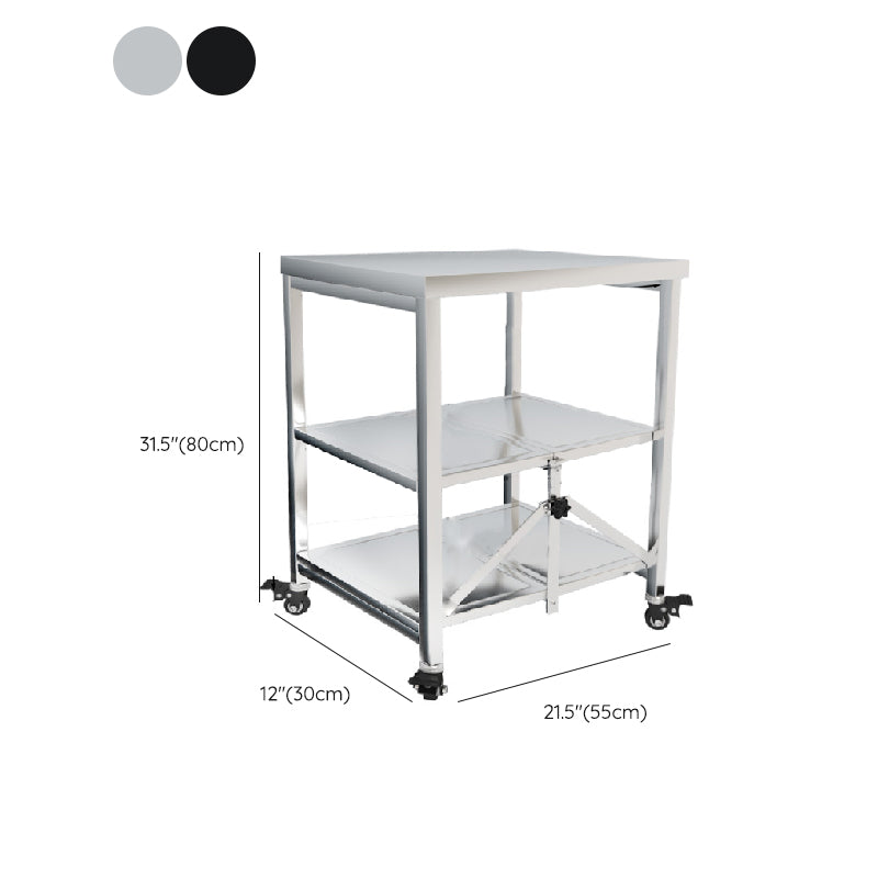 Tavolo da preparazione in metallo moderno tavolo da cucina per la casa con ripiani