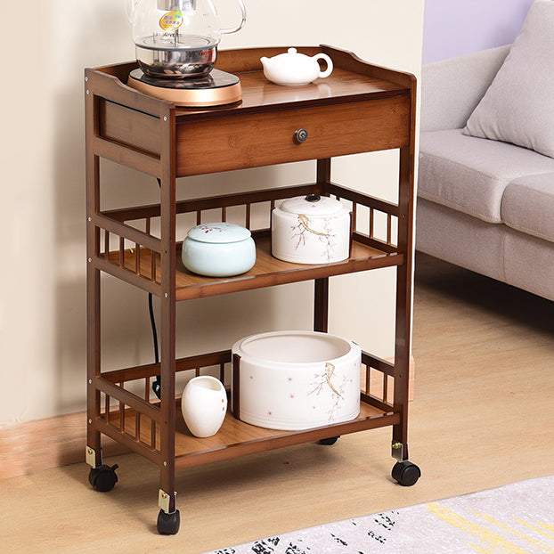 Open Storage Kitchen Trolley Home Dining Manufactured Wood Kitchen Trolley