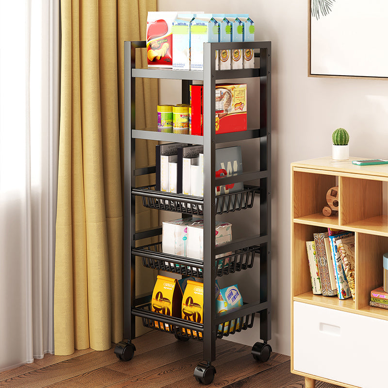 Metal Modern Prep Table Open Storage Home Dining with Basket Prep Table Clearhalo 'furn' 'furn_kitchen_islands_carts' 'Furniture' 'Kitchen & Dining Furniture' 'Kitchen Islands & Carts' 'kitchen_islands_carts' 6565787