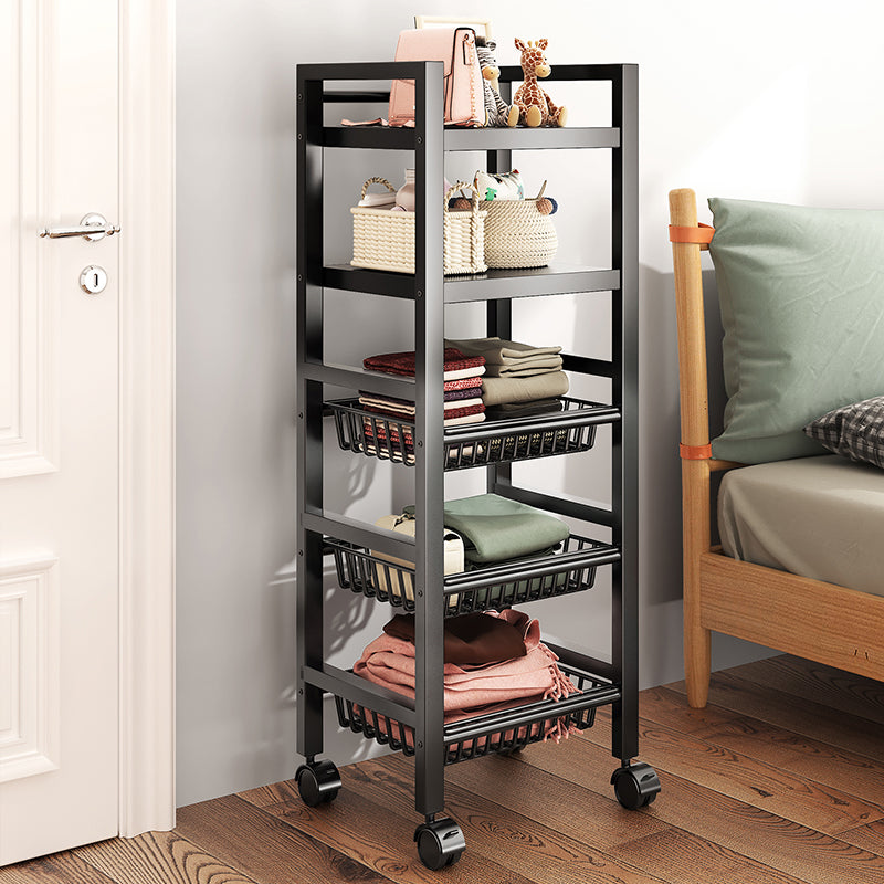 Metal Modern Prep Table Open Storage Home Dining with Basket Prep Table Clearhalo 'furn' 'furn_kitchen_islands_carts' 'Furniture' 'Kitchen & Dining Furniture' 'Kitchen Islands & Carts' 'kitchen_islands_carts' 6565788