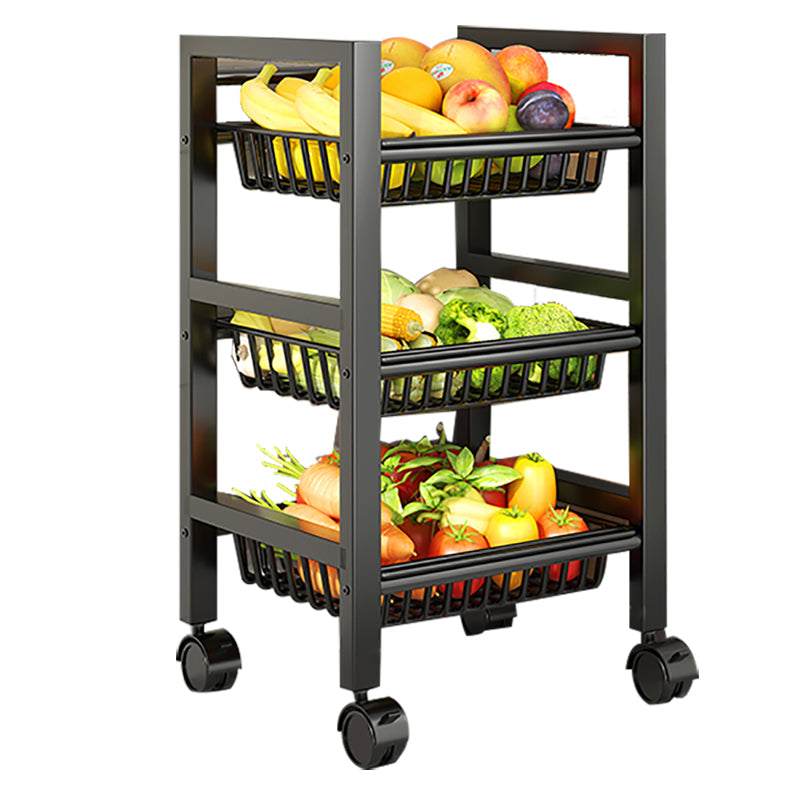 Metal Modern Prep Table Open Storage Home Dining with Basket Prep Table Clearhalo 'furn' 'furn_kitchen_islands_carts' 'Furniture' 'Kitchen & Dining Furniture' 'Kitchen Islands & Carts' 'kitchen_islands_carts' 6565792