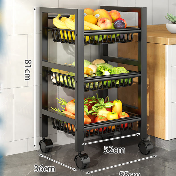 Metal Modern Prep Table Open Storage Home Dining with Basket Prep Table Clearhalo 'furn' 'furn_kitchen_islands_carts' 'Furniture' 'Kitchen & Dining Furniture' 'Kitchen Islands & Carts' 'kitchen_islands_carts' 6565793