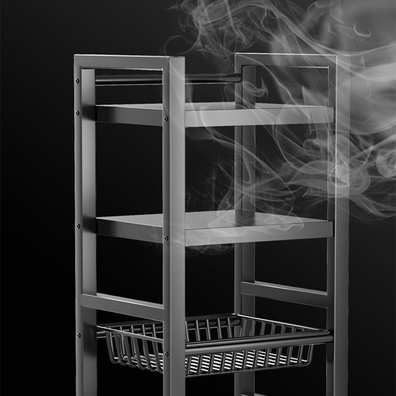 Metal Modern Prep Table Open Storage Home Dining with Basket Prep Table Clearhalo 'furn' 'furn_kitchen_islands_carts' 'Furniture' 'Kitchen & Dining Furniture' 'Kitchen Islands & Carts' 'kitchen_islands_carts' 6565795