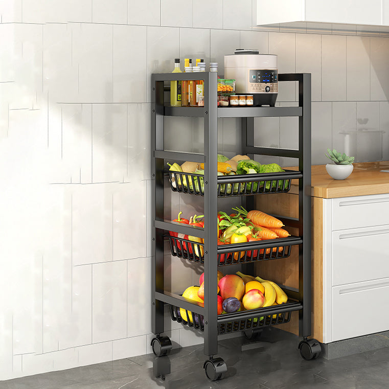 Metal Modern Prep Table Open Storage Home Dining with Basket Prep Table 3 Clearhalo 'furn' 'furn_kitchen_islands_carts' 'Furniture' 'Kitchen & Dining Furniture' 'Kitchen Islands & Carts' 'kitchen_islands_carts' 6565803