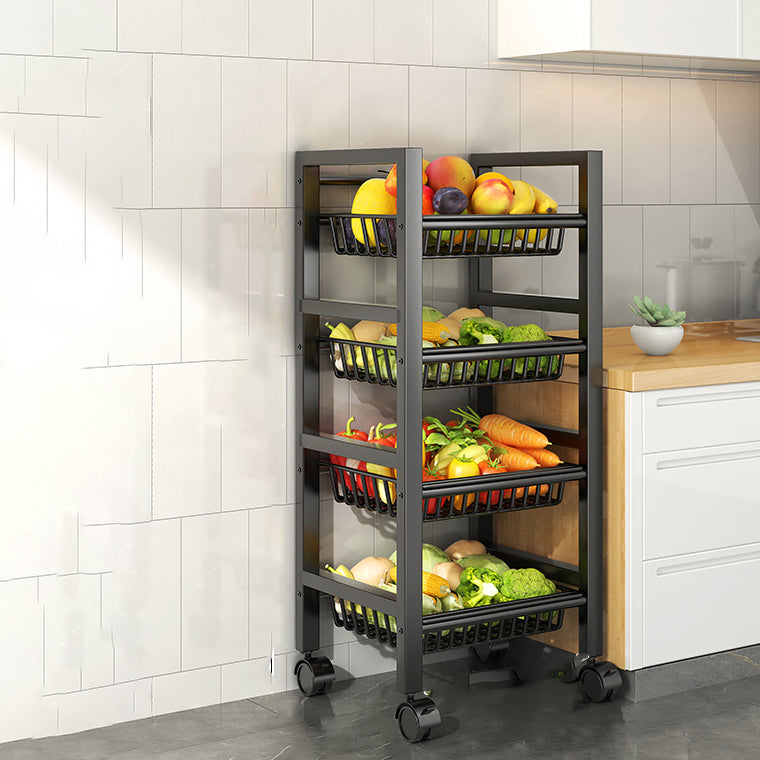 Metal Modern Prep Table Open Storage Home Dining with Basket Prep Table Clearhalo 'furn' 'furn_kitchen_islands_carts' 'Furniture' 'Kitchen & Dining Furniture' 'Kitchen Islands & Carts' 'kitchen_islands_carts' 6565804