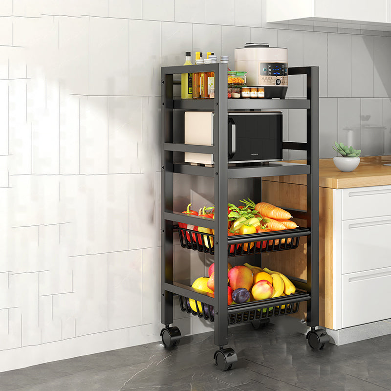 Metal Modern Prep Table Open Storage Home Dining with Basket Prep Table Clearhalo 'furn' 'furn_kitchen_islands_carts' 'Furniture' 'Kitchen & Dining Furniture' 'Kitchen Islands & Carts' 'kitchen_islands_carts' 6565805