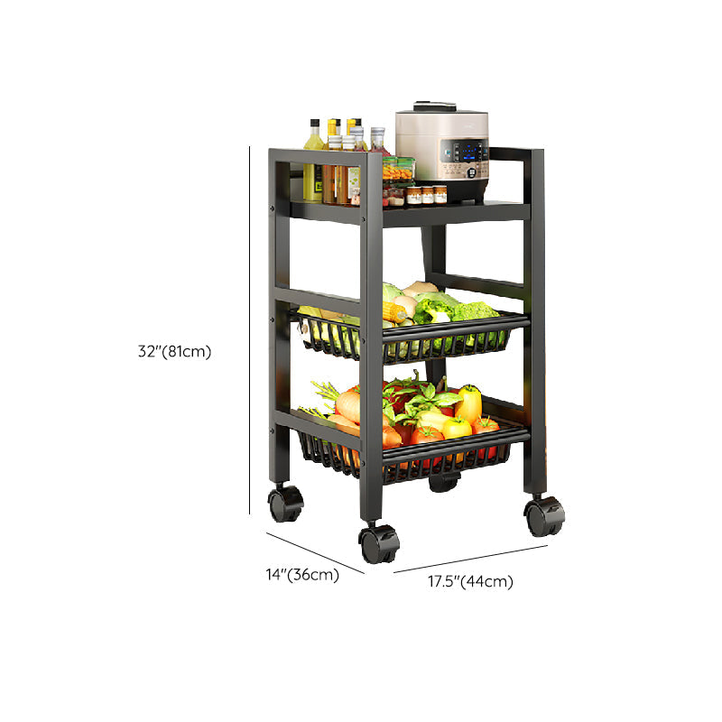 Metal Modern Prep Table Open Storage Home Dining with Basket Prep Table Clearhalo 'furn' 'furn_kitchen_islands_carts' 'Furniture' 'Kitchen & Dining Furniture' 'Kitchen Islands & Carts' 'kitchen_islands_carts' 6565811