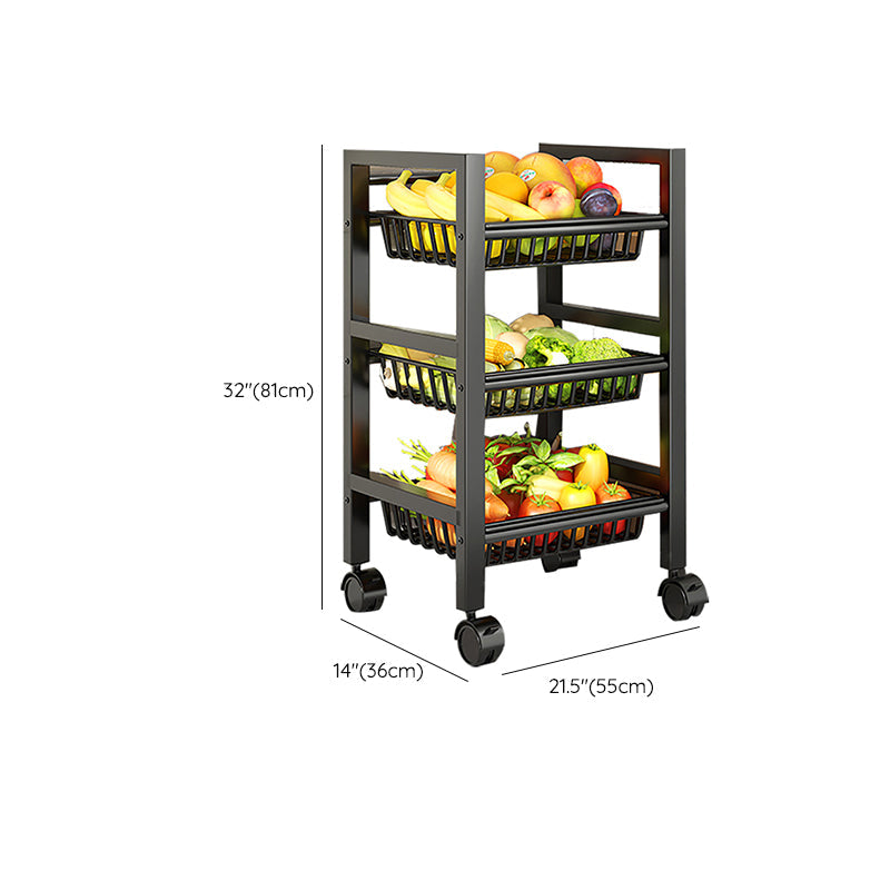 Metal Modern Prep Table Open Storage Home Dining with Basket Prep Table Clearhalo 'furn' 'furn_kitchen_islands_carts' 'Furniture' 'Kitchen & Dining Furniture' 'Kitchen Islands & Carts' 'kitchen_islands_carts' 6565816