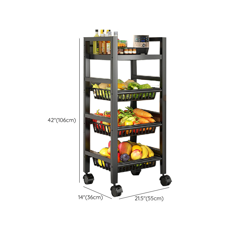 Metal Modern Prep Table Open Storage Home Dining with Basket Prep Table Clearhalo 'furn' 'furn_kitchen_islands_carts' 'Furniture' 'Kitchen & Dining Furniture' 'Kitchen Islands & Carts' 'kitchen_islands_carts' 6565817