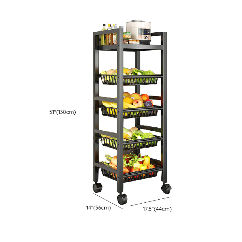 Metal Modern Prep Table Open Storage Home Dining with Basket Prep Table Clearhalo 'furn' 'furn_kitchen_islands_carts' 'Furniture' 'Kitchen & Dining Furniture' 'Kitchen Islands & Carts' 'kitchen_islands_carts' 6565825