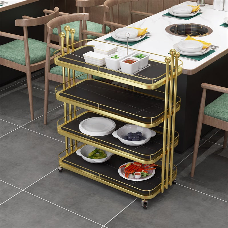 Dining Room Rolling Prep Table Stone Open Storage Prep Table