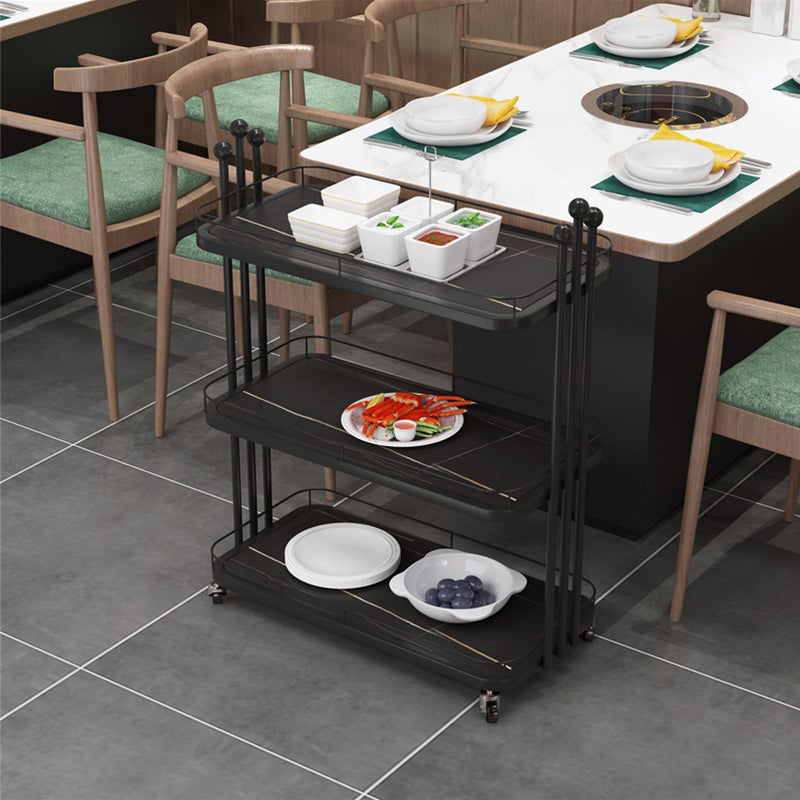Open Storage Prep Table Modern Dining Room Rectangular Prep Table