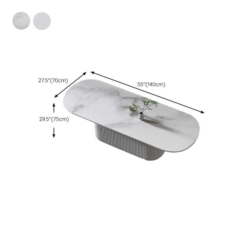 29.25-inch Hoogte Moderne Office Desk Stone Ovaal Writing Desk