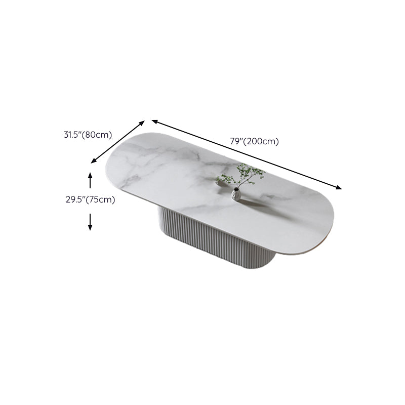 29.25-inch Hoogte Moderne Office Desk Stone Ovaal Writing Desk