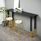 Glam Rectangle Bar Table Set 1/2/3/4 Pieces Faux Marble Pub Set for Dining Room 3 Pieces: Black Table, 2 White Gold Stools Clearhalo 'Bar Furniture' 'furn' 'furn_home_bar_bar_sets' 'Furniture' 'Home Bars & Bar Sets' 'home_bar_bar_sets' 'Kitchen & Dining Furniture' 6565998