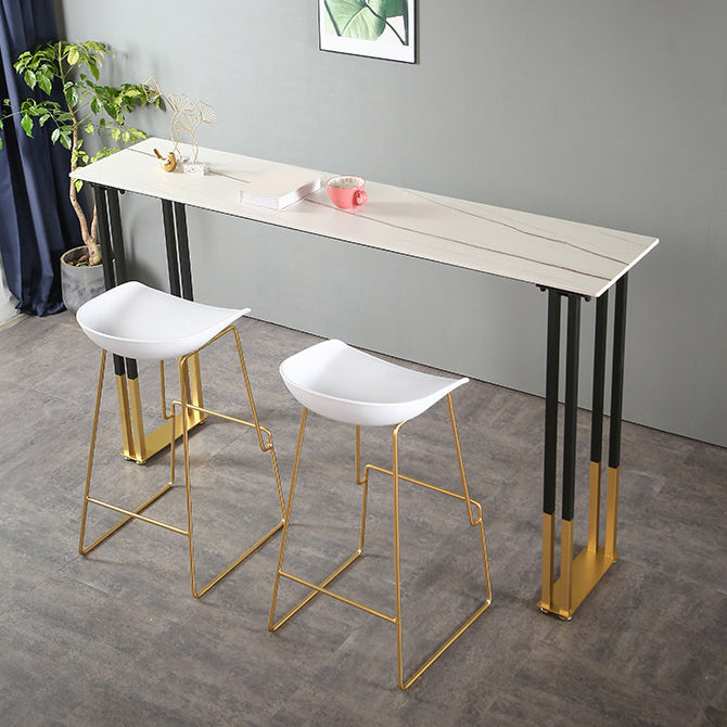 Glam Rectangle Bar Table Set 1/2/3/4 Pieces Faux Marble Pub Set for Dining Room Clearhalo 'Bar Furniture' 'furn' 'furn_home_bar_bar_sets' 'Furniture' 'Home Bars & Bar Sets' 'home_bar_bar_sets' 'Kitchen & Dining Furniture' 6566013