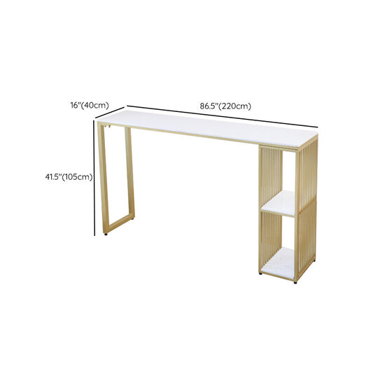 Faux Marble Rectangle Bistro Set Glam Style 1/3 Pieces Bar Height Bar Set