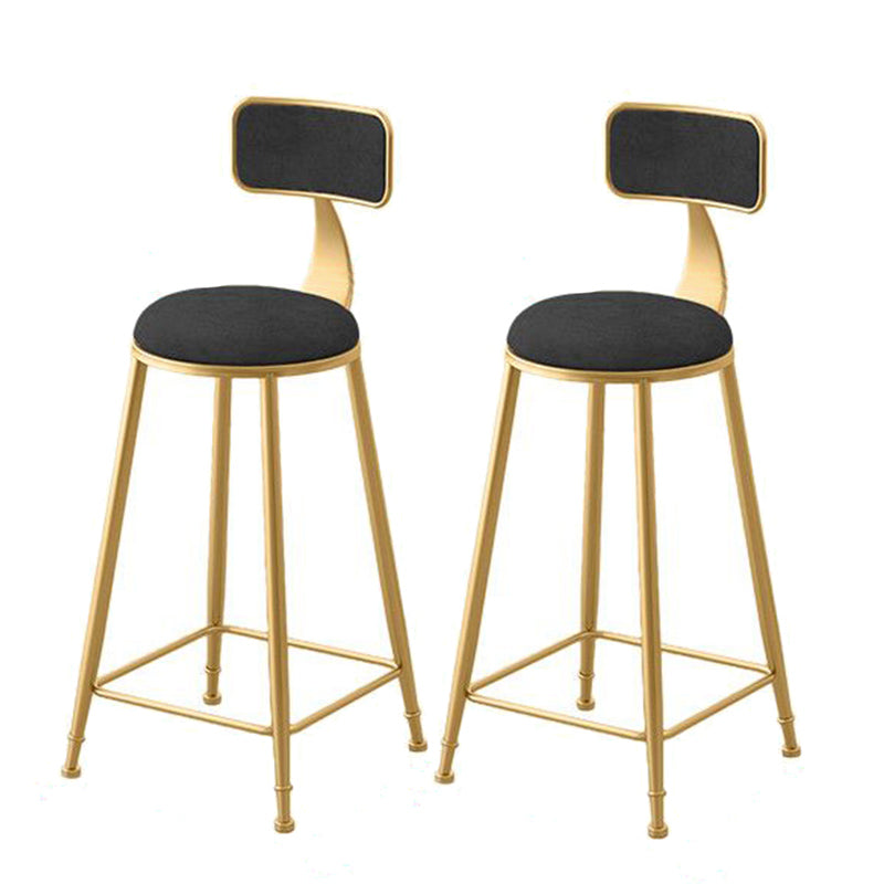 Glam Style Bar Set 1/2/3/5 Pieces Faux Marble Rectangle Counter Set Black 30"H Stools (Set of 2) Clearhalo 'Bar Furniture' 'furn' 'furn_home_bar_bar_sets' 'Furniture' 'Home Bars & Bar Sets' 'home_bar_bar_sets' 'Kitchen & Dining Furniture' 6566097