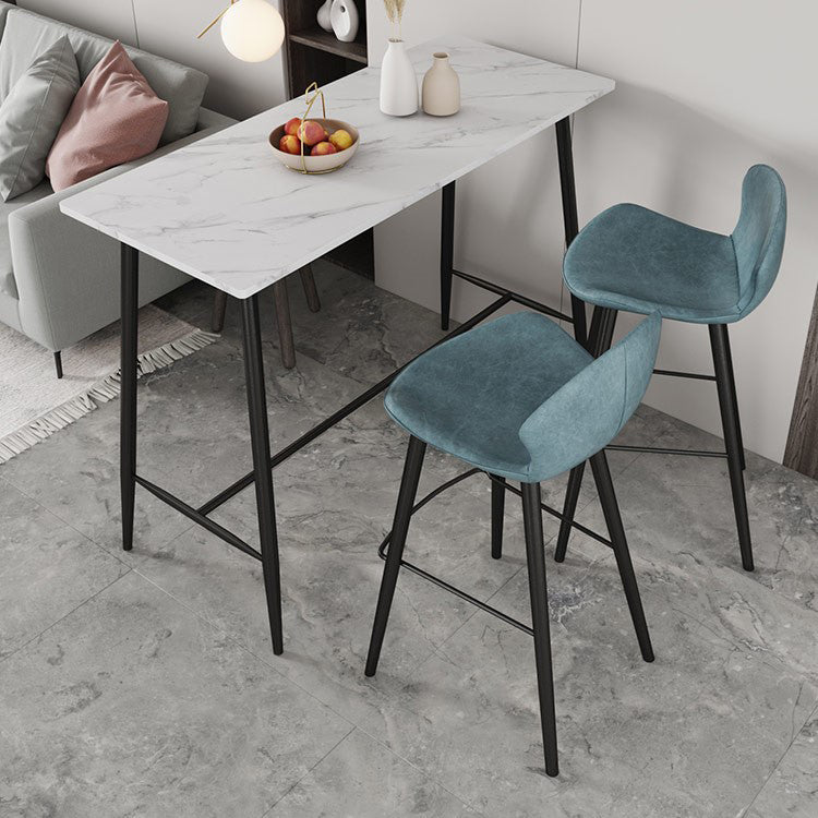 Juego de mesa de bar moderno, juego de barra rectangular de piedra de 1/2/3 piezas con taburetes tapizados