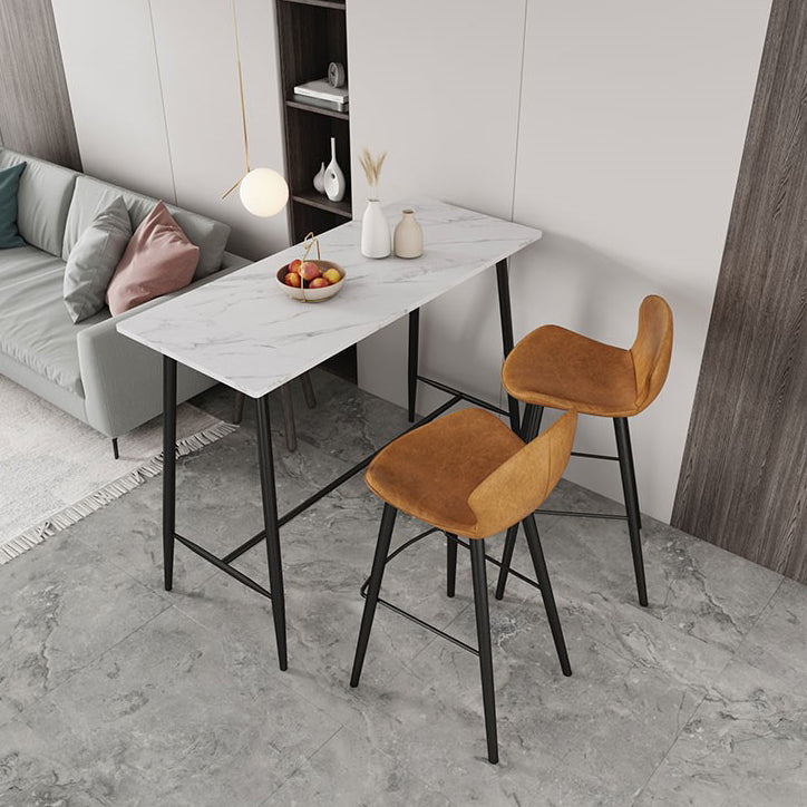 Juego de mesa de bar moderno, juego de barra rectangular de piedra de 1/2/3 piezas con taburetes tapizados