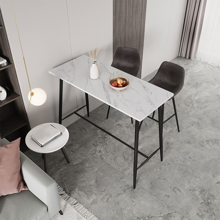 Juego de mesa de bar moderno, juego de barra rectangular de piedra de 1/2/3 piezas con taburetes tapizados
